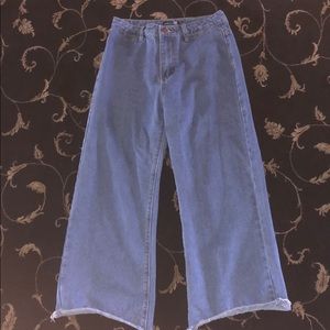 boohoo high rise wide leg jeans